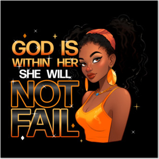 God Is With Her She Will Not Fail 2 Posters and Art