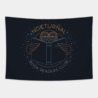 Nocturnal Book Readers Club Tapestry