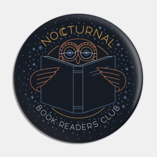 Nocturnal Book Readers Club Pin