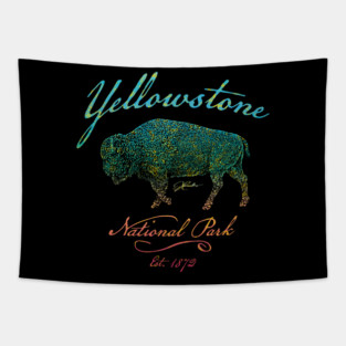 Yellowstone National Park Walking Bison Tapestry