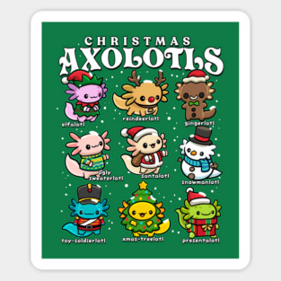 Christmas Axolotls Sticker