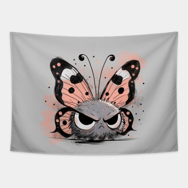 Grumpy Butterfly Tapestry by H. R. Sinclair
