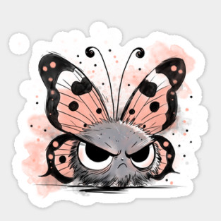 Grumpy Butterfly Sticker