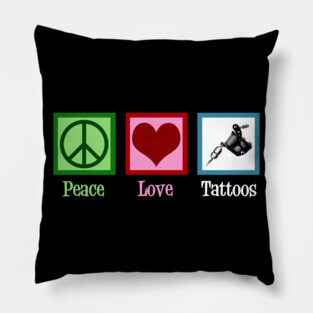 Peace Love Tattoos Pillow