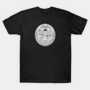 Retro grunge symbol logo emblem seal of NYC New York City gray T-Shirt