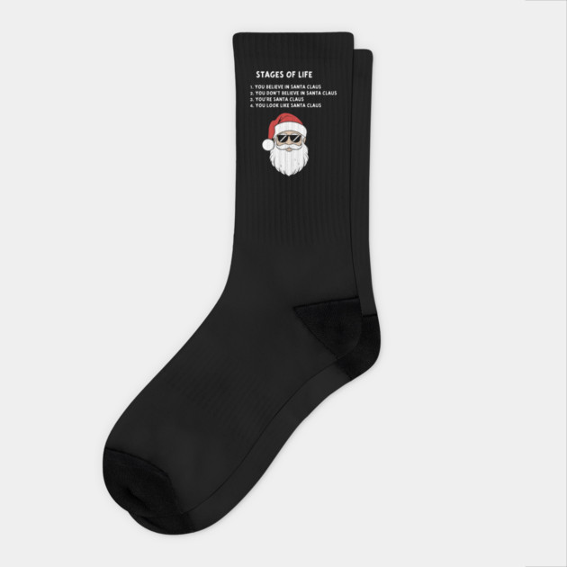 Funny Stages of Life Santa Claus Evolution Aging Humor Socks by Anticorporati