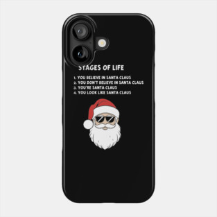 Funny Stages of Life Santa Claus Evolution Aging Humor Phone Case