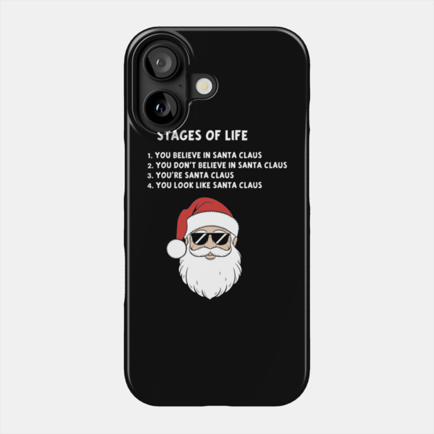 Funny Stages of Life Santa Claus Evolution Aging Humor Phone Case by Anticorporati