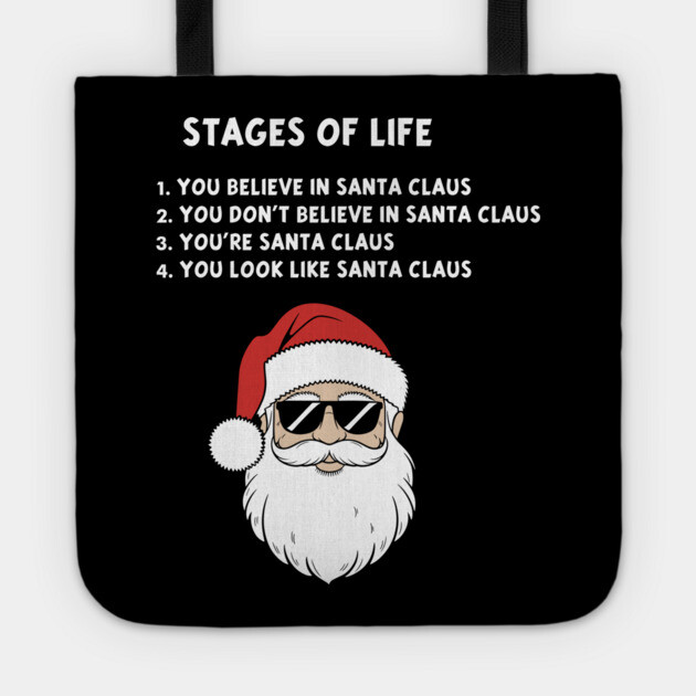 Funny Stages of Life Santa Claus Evolution Aging Humor Tote by Anticorporati