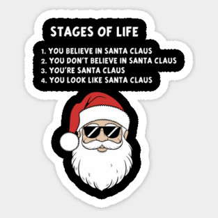 Funny Stages of Life Santa Claus Evolution Aging Humor Magnet