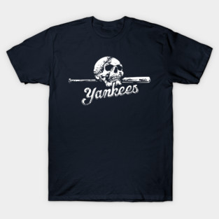 YANKEES Skull on Bat T-Shirt