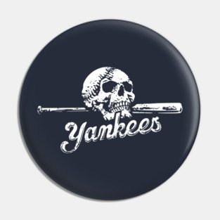 YANKEES Skull on Bat Pin