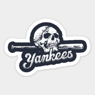 YANKEES Skull on Bat Sticker