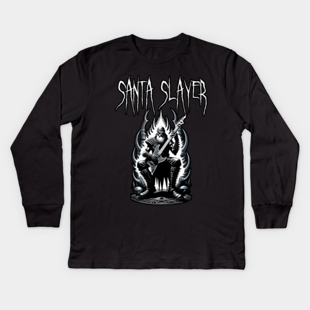Santa Slayer Kids Long Sleeve T-Shirt by Grave Digs