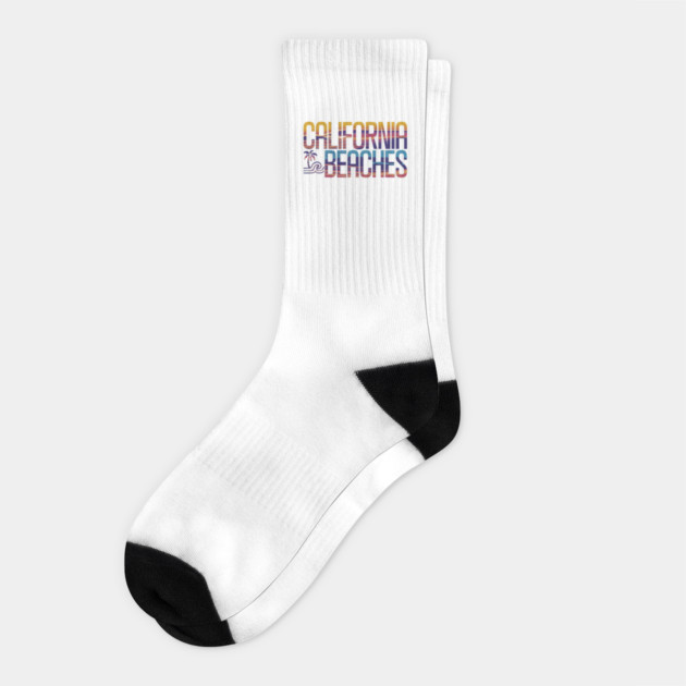 California Beaches: Retro Inspired Summer Vibes and Ocean Dreams Socks by Pixel Threads 