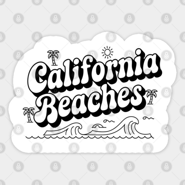 California Beaches: Inspired Summer Vibes and Ocean Dreams Sticker by Pixel Threads 