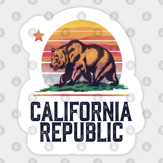 California Republic Sticker by Pixel Threads 