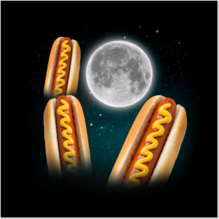 Three Hotdogs Howling at Moon Vinatge Shirt, Retro i got the dogs in me Lover Tshirt, Funny Weird Tee, hotdogs Meme Posters and Art