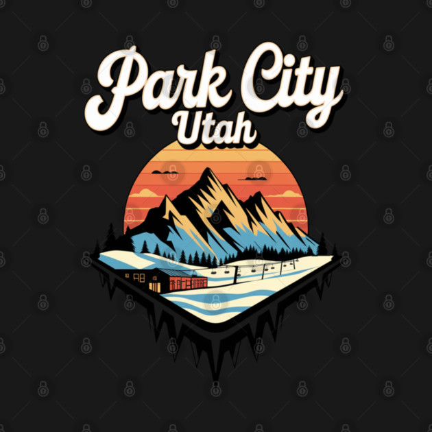 Park City Utah Retro Skiing Adventure, Outdoor Souvenir by Pixel Threads 