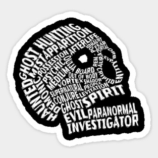 Ghost Hunting Paranormal Skull Head Sticker