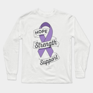 Pancreatic Cancer Support, Hope, Strength, and Awareness Long Sleeve T-Shirt