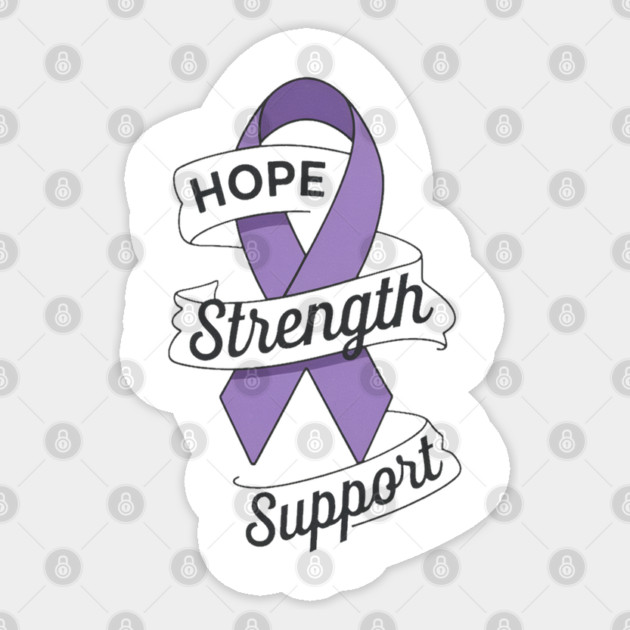 Pancreatic Cancer Support, Hope, Strength, and Awareness Sticker by Pixel Threads 