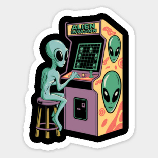 Alien Arcade Game Sticker