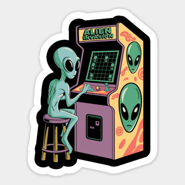 Alien Arcade Game Magnet by Cosmo Gazoo