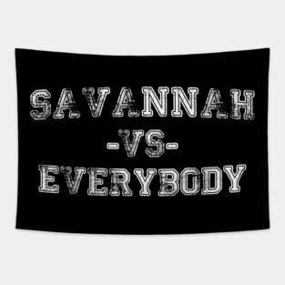 Savannah vs Everybody - Vintage City Grunge Effect Tapestry