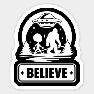 Bigfoot Believer Sasquatch Alien Ufo Sticker