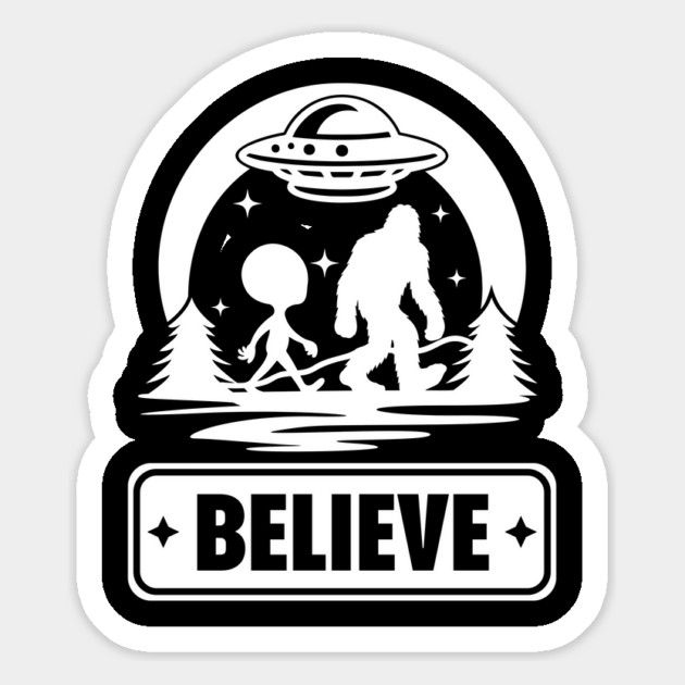 Bigfoot Believer Sasquatch Alien Ufo Magnet by Paranormalshirts