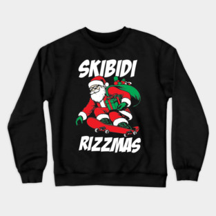 Skibidi Rizzmas Funny Santa Claus Crewneck Sweatshirt