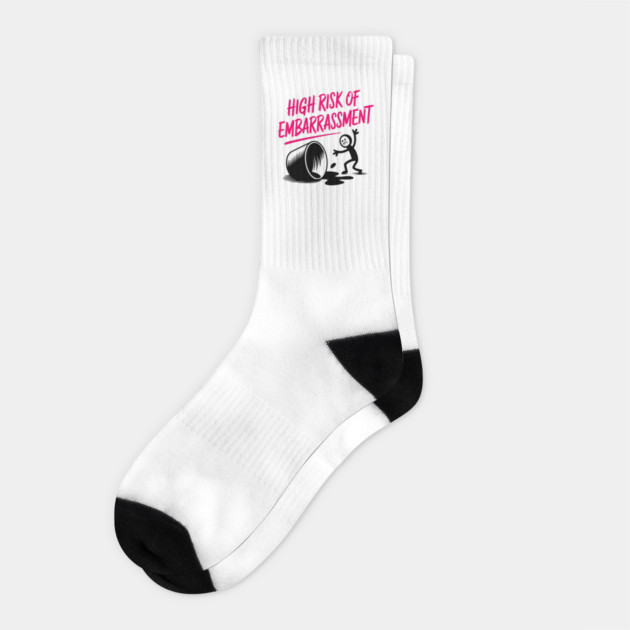 Funny Embarrassing Moments, Relatable and Quirky Humor Socks by Pixel Threads 