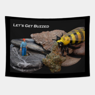 Lets Get Buzzed - Weed Design Tapestry