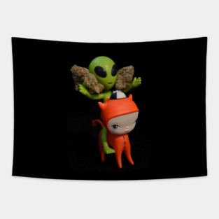 Aliens' Stash - Weed Design Tapestry