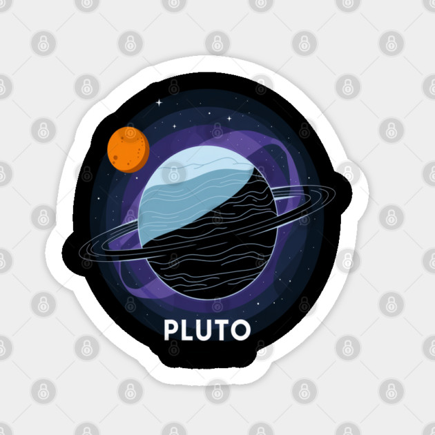 Never Forget Pluto: A Cosmic Tribute to the Distant Planet Sticker by Pixel Threads 