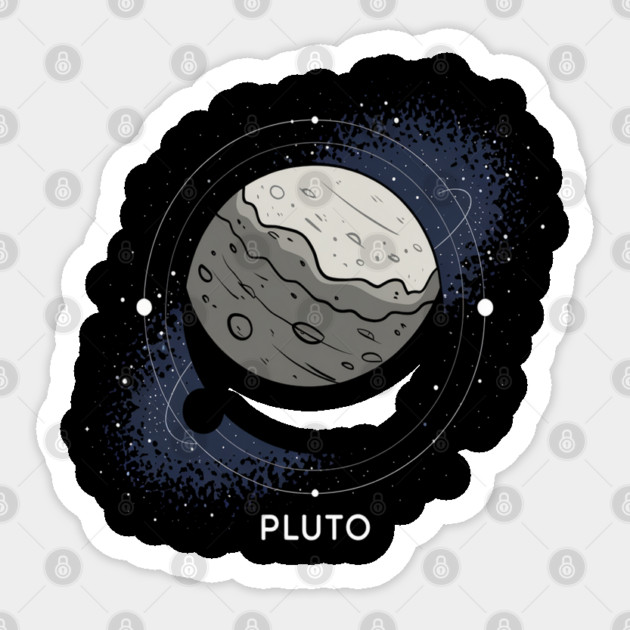 Never Forget Pluto: embrace the mystery of the distant world Sticker by Pixel Threads 