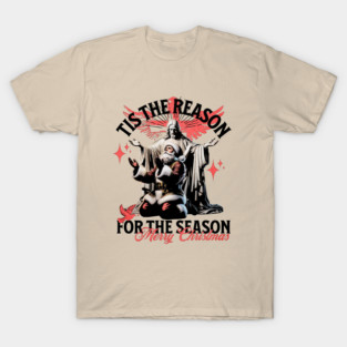 Tis the reason for the Season - Christian Santa Jesus- Merry Christmas T-Shirt