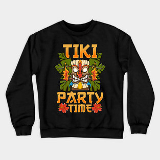 Adorable & Cute Tiki Party Time Island Luau Crewneck Sweatshirt