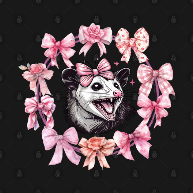 Coquette Bows Girly Girl Feral Possum Pink Social Club design by Luxinda
