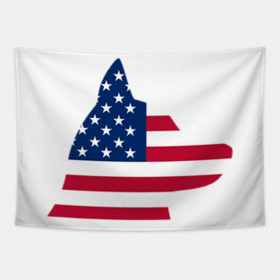 Flag-Dog Silhouette Tapestry