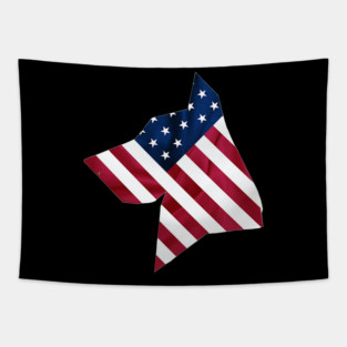 Flag-Dog USA Silhouette Tapestry