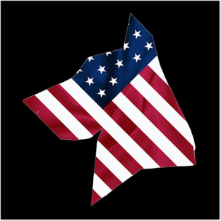 Flag-Dog USA Silhouette Posters and Art