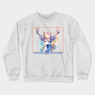 Peacedog Outfitters Watercolor Whitetail Deer Crewneck Sweatshirt
