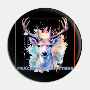 Peacedog Outfitters Watercolor Whitetail Deer Pin