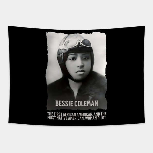 Bessie Coleman - First Woman Pilot of Color Tapestry by UrbanLifeApparel