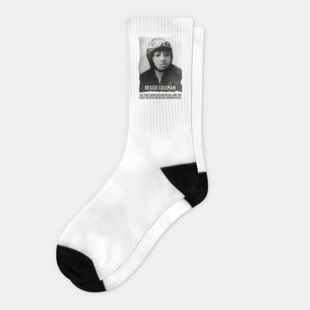 Bessie Coleman - First Woman Pilot of Color Socks by UrbanLifeApparel