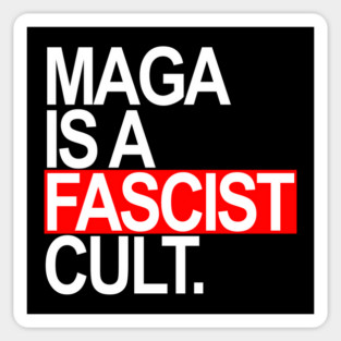 Maga is a Fascist Cult - red Magnet