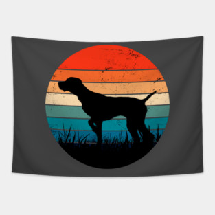 Pointer Retro Sunset Tapestry
