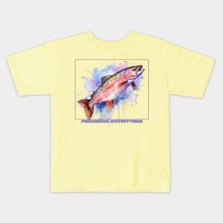 Peacedog Outfitters Trout Fishing Watercolor Kids T-Shirt